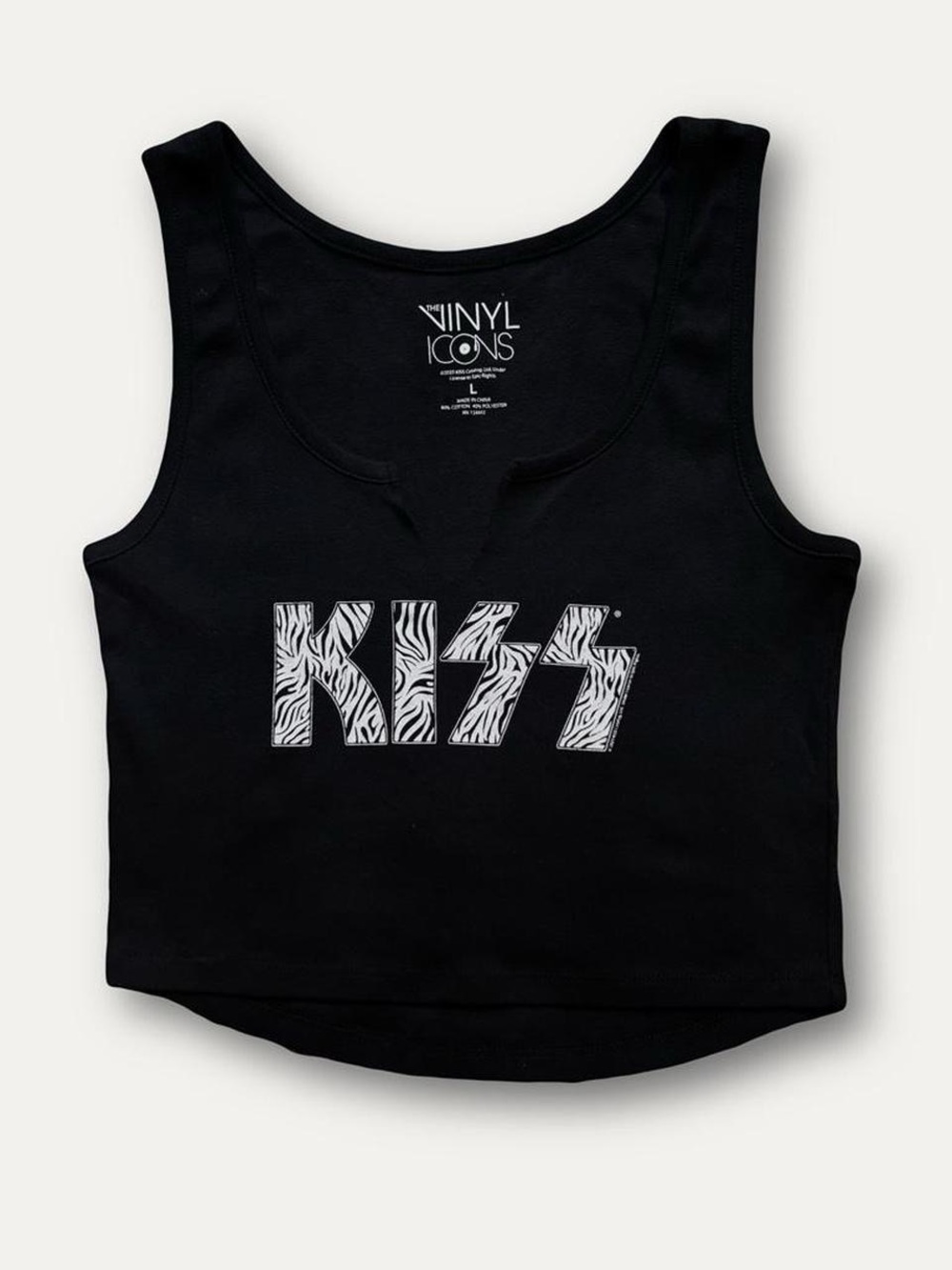 Retro KISS Zebra Logo Tank Crop Top
